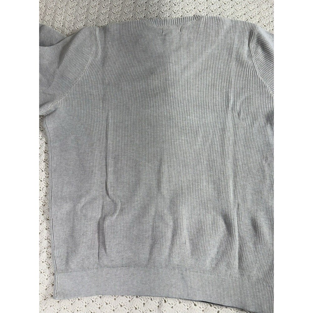 2 VTG Eddie Bauer Mens Knit Sweaters 2XL Tall Gray Pullover 100% Cotton Henley - Picture 7 of 13